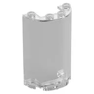 Cylinder Half 2 x 4 x 5 with 1 x 2 cutout, Trans-Clear