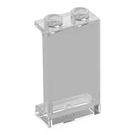 Panel 1 x 2 x 3 [Side Supports / Hollow Studs], Trans-Clear