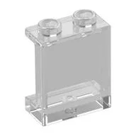 Panel 1 x 2 x 2 [Side Supports / Hollow Studs], Trans-Clear