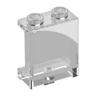 Panel 1 x 2 x 2 with White Corner Right Print, Trans-Clear