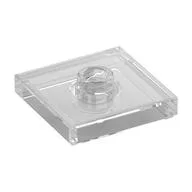 Plate Special 2 x 2 with Groove and Center Stud (Jumper), Trans-Clear