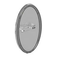 Shield Ovoid with Grip and Silver Border Print, Trans-Clear