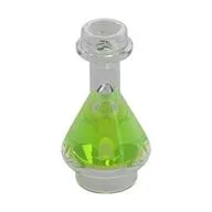 Equipment Bottle / Erlenmeyer Flask with Trans-Bright Green Fluid Pattern, Trans-Clear