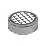 Tile Round 1 x 1 with Black/White Spotlight Print, Trans-Clear