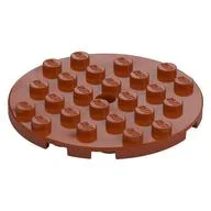 Plate Round 6 x 6 with Hole, Dark Orange