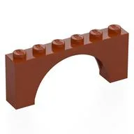 Brick Arch 1 x 6 x 2 - Thin Top without Reinforced Underside [New Version], Dark Orange