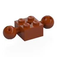 Technic Brick Special 2 x 2 with 10.2mm Balls with Holes and Axle Hole, Dark Orange
