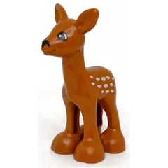 Duplo Animal Deer Fawn, Eyes White on Black, Dark Orange