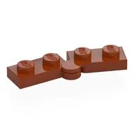 Hinge Plate 1 x 4 Swivel Top / Base - Hollow Clip [Complete Assembly], Dark Orange