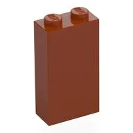 Brick 1 x 2 x 3 with Bottom Stud Holder, Dark Orange