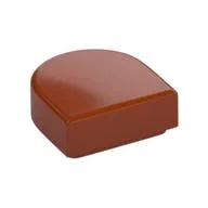 Tile Round 1 x 1 Half Circle, Dark Orange