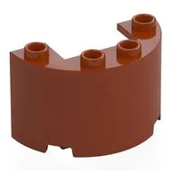 Cylinder Half 2 x 4 x 2 with 1 x 2 Cutout, Dark Orange
