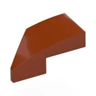 Brick Wedged, Curved 2 x 1 with Stud Notch Right, Dark Orange