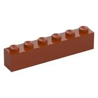 Brick 1 x 6, Dark Orange