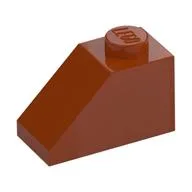 Brick Sloped 45° 2 x 1 with Bottom Pin, Dark Orange