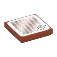 Tile 2 x 2 with Goomba and Barcode Print (Sticker), Dark Orange