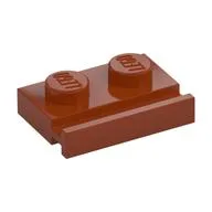 Plate Special 1 x 2 with Door Rail, Dark Orange