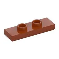 Plate Special 1 x 3 with 2 Studs with Groove and Inside Stud Holder (Jumper), Dark Orange