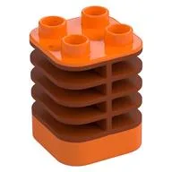 Duplo Brick 2 x 2 x 2 Orange with Flex Spring, Dark Orange