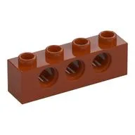 Technic Brick 1 x 4 [3 Pin Holes], Dark Orange