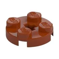 Plate Round 2 x 2 with Axle Hole Type 1 (+ Opening), Dark Orange