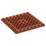 Plate Special 8 x 8 with Grille [Hole in Center], Dark Orange