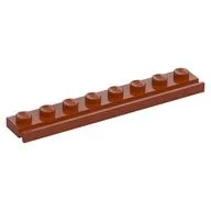 Plate Special 1 x 8 with Door Rail, Dark Orange