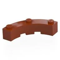 Brick Round Corner 4 x 4 Macaroni Wide with 3 Studs, Dark Orange