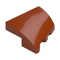 Brick Wedged, Curved 2 x 2 with Stud Notch Left, Dark Orange