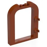 Door Frame 1 x 6 x 6 1/3 with Rounded Top, Clips, Dark Orange