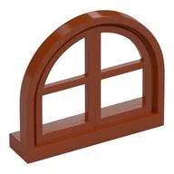 Window 4 x 3 Lattice with Rounded Top, Dark Orange