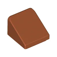 Brick Sloped 30° 1 x 1 x 2/3 (Cheese Slope), Dark Orange