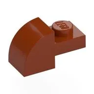 Brick Curved 1 x 2 x 1 with Curved Top, Dark Orange
