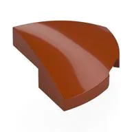 Brick Round Corner, Curved 2 x 2 x 2/3 Quarter Circle With 1 x 1 Bottom Cutout, Dark Orange