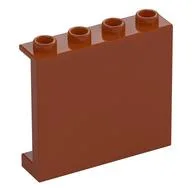 Panel 1 x 4 x 3 [Side Supports / Hollow Studs], Dark Orange