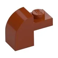 Brick Curved 1 x 2 x 1 1/3 with Curved Top, Dark Orange