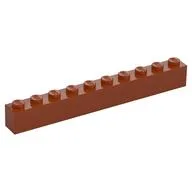 Brick 1 x 10, Dark Orange