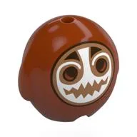Pillow Plush Toy, Kakamora with White Face Paint Print, Dark Orange