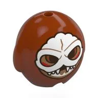 Pillow Plush Toy, Kakamora with White Skull Mask Print, Dark Orange