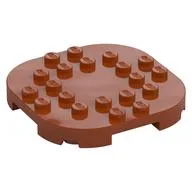 Plate Round Corners 6 x 6 x 2/3 Circle with Reduced Knobs, Dark Orange