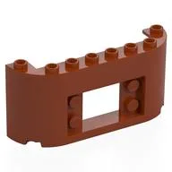Panel 2 x 8 x 3 with Curved Sides, Dark Orange