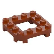 Plate Round Corners 4 x 4 x 2/3 Circle with 2 x 2 Opening, Dark Orange