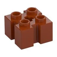 Brick Special 2 x 2 with Grooves and Axle Hole, Dark Orange