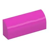 Brick Curved 1 x 4 x 1 1/3 No Studs, Dark Pink