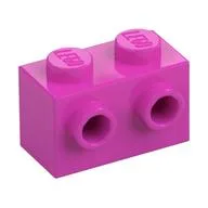 Brick Special 1 x 2 with 2 Studs on 1 Side, Dark Pink