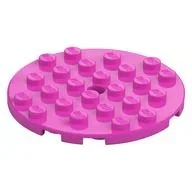 Plate Round 6 x 6 with Hole, Dark Pink