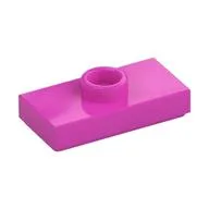 Plate Special 1 x 2 with 1 Stud with Groove and Inside Stud Holder (Jumper), Dark Pink