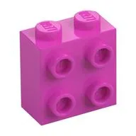Brick Special 1 x 2 x 1 2/3 with 4 Studs on 1 Side, Dark Pink