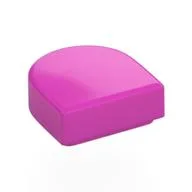 Tile Round 1 x 1 Half Circle, Dark Pink