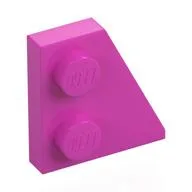 Wedge Plate 2 x 2 Right, Dark Pink